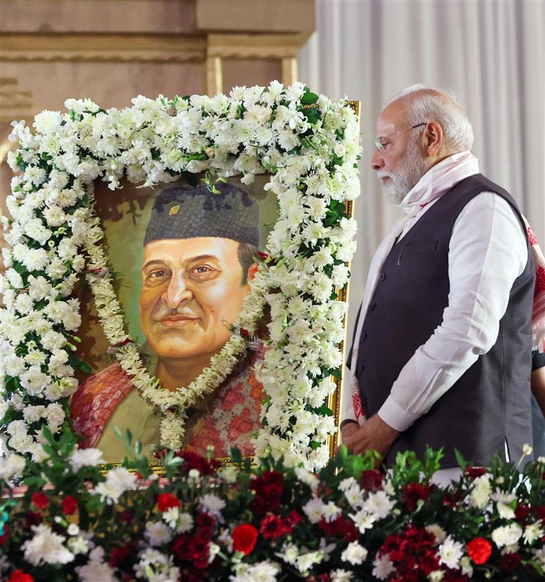 PM participates in the celebrations of 100th birth Anniversary of Bharat Ratna Dr. Bhupen Hazarika at Guwahati, in Assam on September 13, 2025.