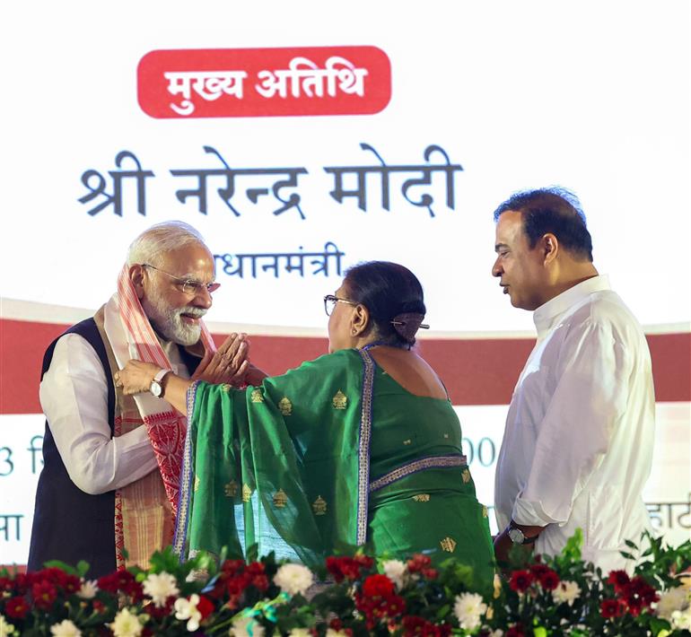 PM participates in the celebrations of 100th birth Anniversary of Bharat Ratna Dr. Bhupen Hazarika at Guwahati, in Assam on September 13, 2025.