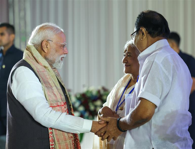 PM participates in the celebrations of 100th birth Anniversary of Bharat Ratna Dr. Bhupen Hazarika at Guwahati, in Assam on September 13, 2025.