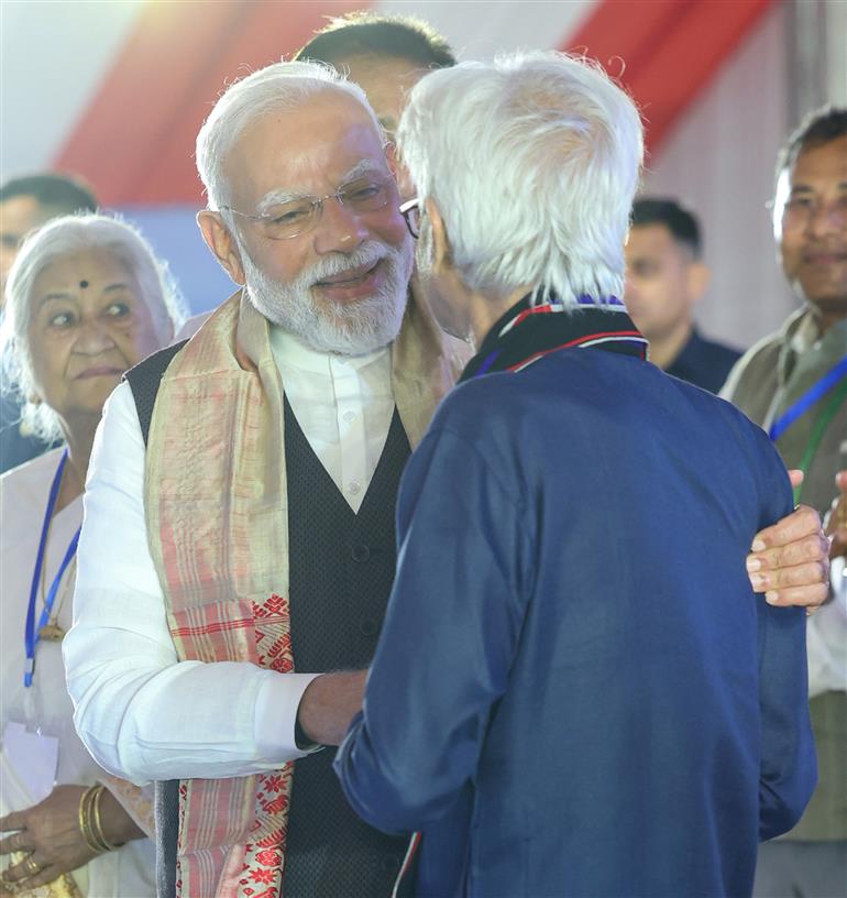 PM participates in the celebrations of 100th birth Anniversary of Bharat Ratna Dr. Bhupen Hazarika at Guwahati, in Assam on September 13, 2025.