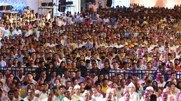 Gathering at the celebrations of 100th birth Anniversary of Bharat Ratna Dr. Bhupen Hazarika at Guwahati, in Assam on September 13, 2025. PM addressing on the occasion.