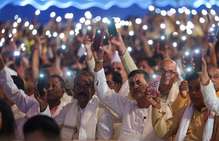 Gathering at the celebrations of 100th birth Anniversary of Bharat Ratna Dr. Bhupen Hazarika at Guwahati, in Assam on September 13, 2025. PM addressing on the occasion.