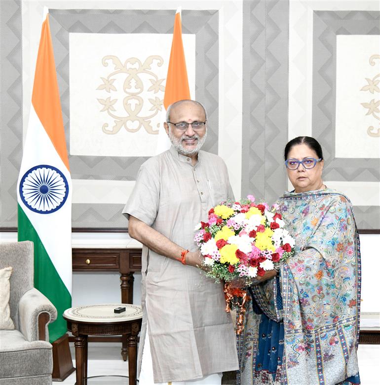 Former Chief Minister of Rajasthan, Smt. Vasundhara Raje meeting with the Vice President of India, Shri C.P. Radhakrishnan at Vice President’s Enclave, in New Delhi on September 13, 2025.