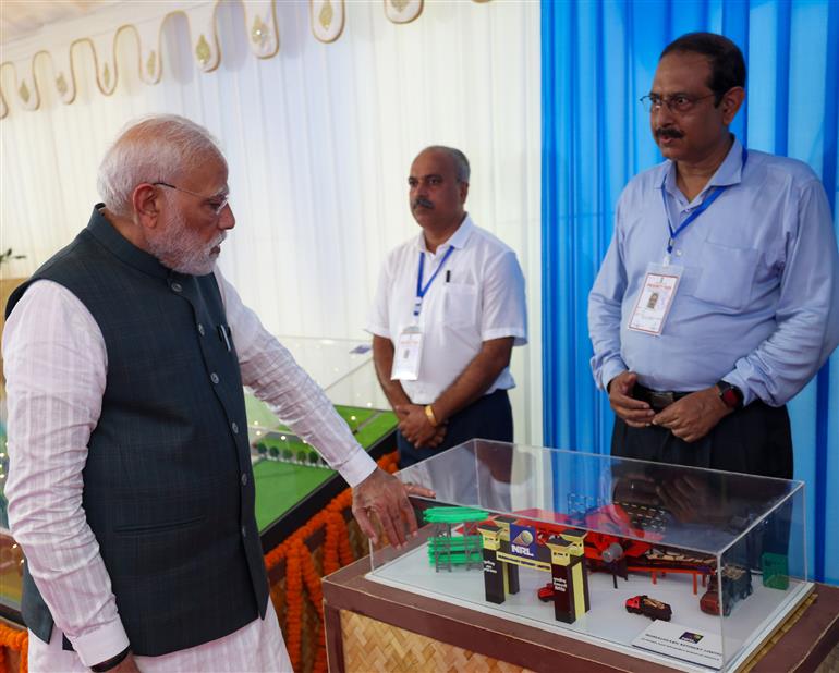 PM at the inauguration Assam Bio-Ethanol Private Limited (ABEL), Numaligarh Refinery Plant at Golaghat, in Assam on September 14, 2025.