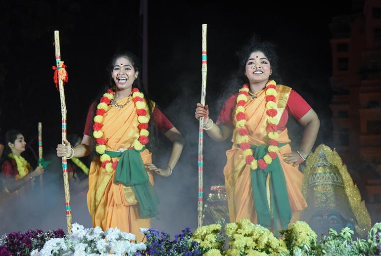 Glimpses of cultural programme at Chandragiri Fort, in Andhra Pradesh on September 14, 2025. The Lok Sabha Speaker, Shri Om Birla presents on the occasion.