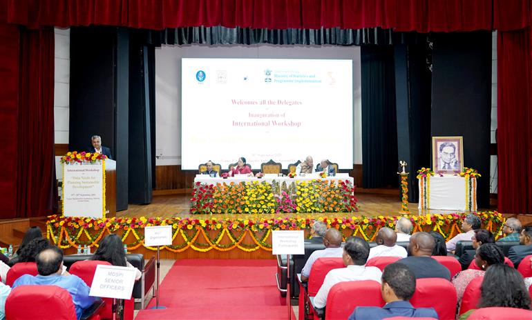 The Secretary, Ministry of Statistics and Programme Implementation, Dr. Saurabh Garg addressing at the inauguration of International Workshop on “Data Needs for Sustainable Development” in NSSTA Noida on September 15, 2025.  