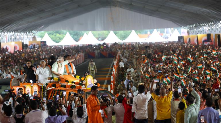 PM at the inauguration and laying the foundation stone of multiple development projects at Purnea, in Bihar on September 15, 2025. 