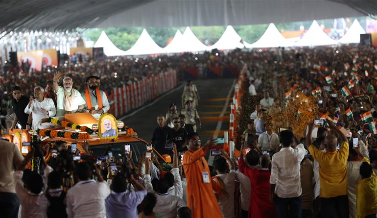 PM at the inauguration and laying the foundation stone of multiple development projects at Purnea, in Bihar on September 15, 2025. 