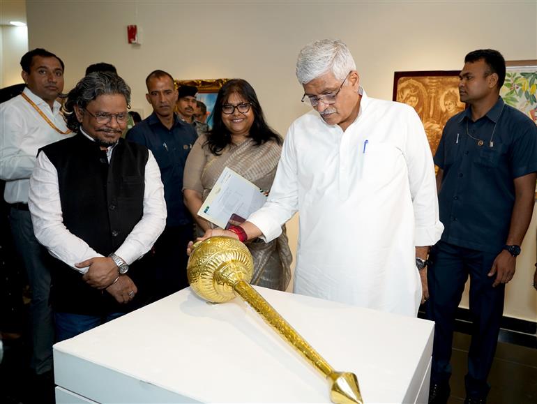 The Union Minister of Culture and Tourism, Shri Gajendra Singh Shekhawat addresses the media briefing and participates in a walk-through of the display of Prime Minister’s Mementos, 2025, in New Delhi on September 16, 2025.