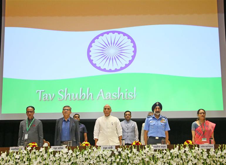 The Union Minister for Defence, Shri Rajnath Singh at the ‘MANTHAN 2025’, a two-day national conference organised by the Directorate General of Defence Estates (DGDE), in New Delhi on September 18, 2025.