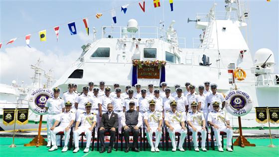Fast Patrol Vessel ICGS Adamya Commissioned into ICG at Paradip Port, in Odisha on September 19, 2025.