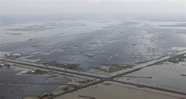 PM undertakes an aerial survey of Dholera Special Investment Region, in Gujarat on September 20, 2025.