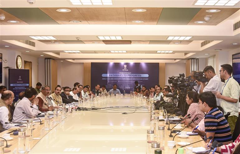 The Union Minister of Education, Shri Dharmendra Pradhan addressing at the release of Report on “Pathways to Progress: Analysis and Insights into India’s Innovation Story”, in New Delhi on September 23, 2025.