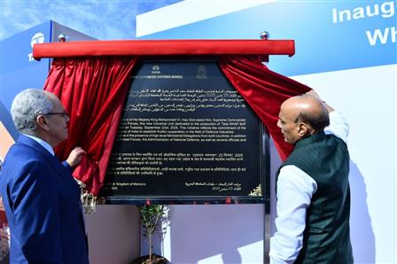 The Union Minister for Defence, Shri Rajnath Singh and Defence Minister of Morocco Mr Abdelatif Loudyi jointly inaugurated Tata Advanced Systems Limited’s (TASL) state-of-the-art defence manufacturing facility at Berrechid, in Morocco, on September 23, 2025.