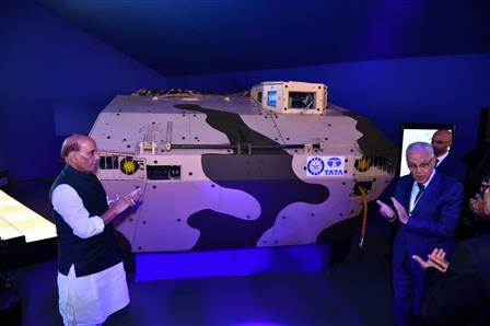 The Union Minister for Defence, Shri Rajnath Singh attends the inaugurated of Tata Advanced Systems Limited’s (TASL) state-of-the-art defence manufacturing facility at Berrechid, in Morocco, on September 23, 2025.