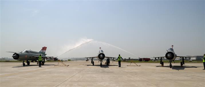 The Union Minister for Defence, Shri Rajnath Singh attends the Decommissioning Ceremony of Mig-21, in Chandigarh on September 26, 2025. 