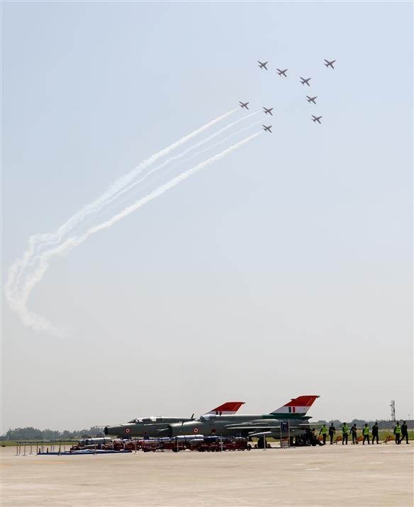 The Union Minister for Defence, Shri Rajnath Singh attends the Decommissioning Ceremony of Mig-21, in Chandigarh on September 26, 2025. 
