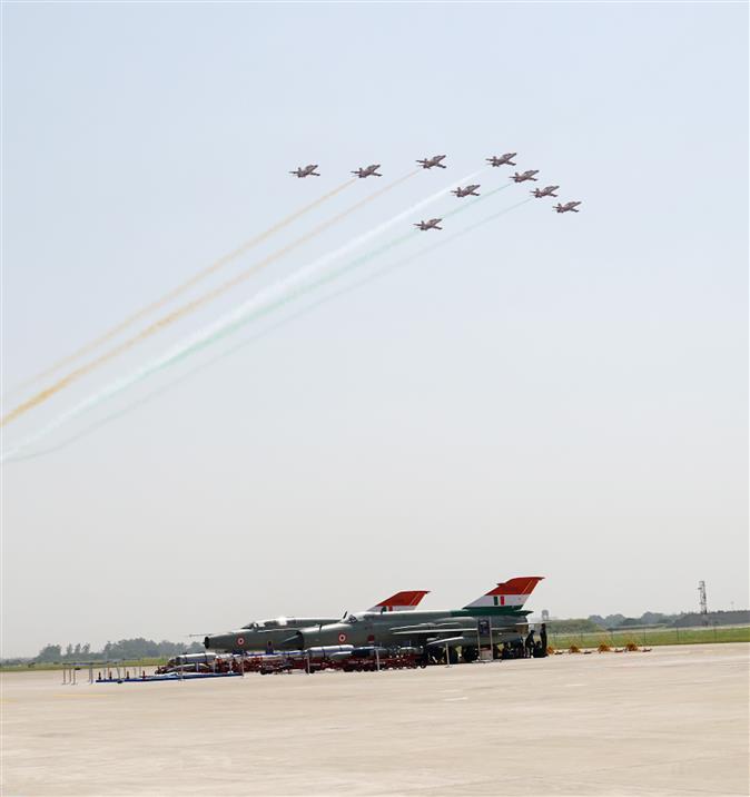 The Union Minister for Defence, Shri Rajnath Singh attends the Decommissioning Ceremony of Mig-21, in Chandigarh on September 26, 2025. 