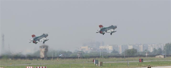 The Union Minister for Defence, Shri Rajnath Singh attends the Decommissioning Ceremony of Mig-21, in Chandigarh on September 26, 2025. 