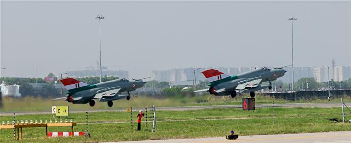 The Union Minister for Defence, Shri Rajnath Singh attends the Decommissioning Ceremony of Mig-21, in Chandigarh on September 26, 2025. 