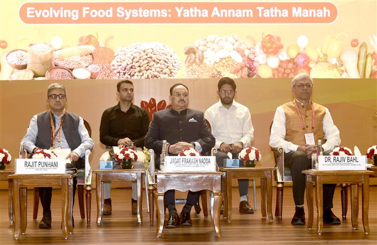 The Union Minister of Health and Family Welfare & Chemicals and Fertilizers, Shri Jagat Prakash Nadda at the inauguration of the Third Edition of Global Food Regulators Summit 2025 at Bharat Mandapam, in New Delhi on September 26, 2025.
