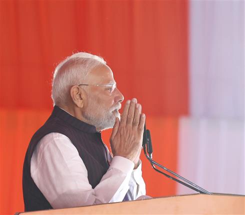 PM addressing at the foundation stone laying and inauguration of multiple development projects at Jharsuguda, in Odisha on September 27, 2025.