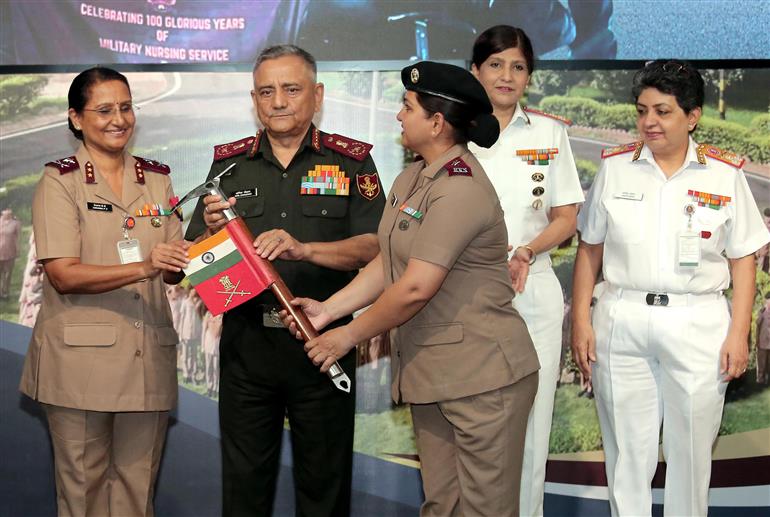 The Chief of Defence Staff (CDS) General Anil Chauhan flagged-in the All Women Mountaineering Expedition, “The Arohinis,” during the inauguration of the Centenary Celebrations of the Military Nursing Service at Manekshaw Centre, in New Delhi on September 30, 2025.