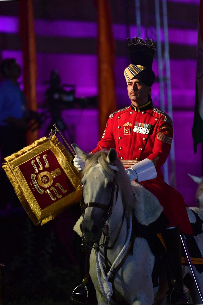 Glimpses of the felicitation ceremony of diamond jubilee Silver Trumpet and Trumpet Banner to the President’s Bodyguard (PBG) in recognition of 75 years of glorious service at Rashtrapati Bhavan, in New Delhi on September 30, 2025. The President of India, Smt. Droupadi Murmu graced the event.