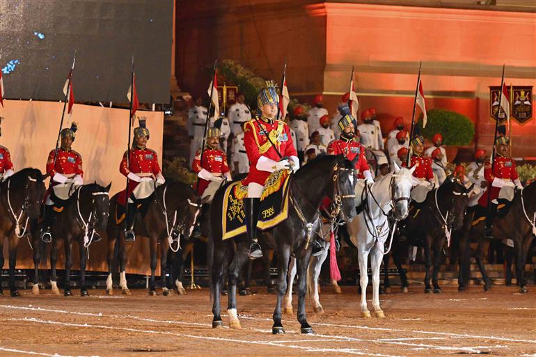 Glimpses of the felicitation ceremony of diamond jubilee Silver Trumpet and Trumpet Banner to the President’s Bodyguard (PBG) in recognition of 75 years of glorious service at Rashtrapati Bhavan, in New Delhi on September 30, 2025. The President of India, Smt. Droupadi Murmu graced the event.