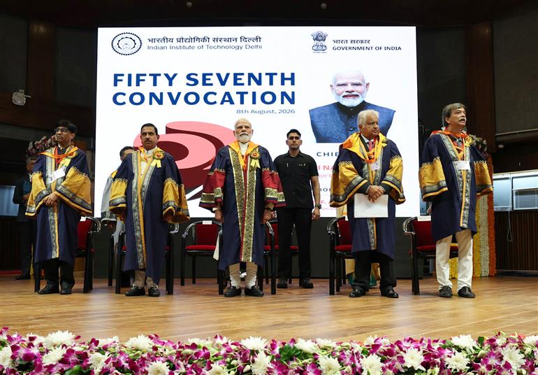 प्रधानमंत्री श्री नरेन्द्र मोदी ने 8 अगस्त, 2026 को नई दिल्ली में आईआईटी दिल्ली के 57वें दीक्षांत समारोह में शिरकत की।
