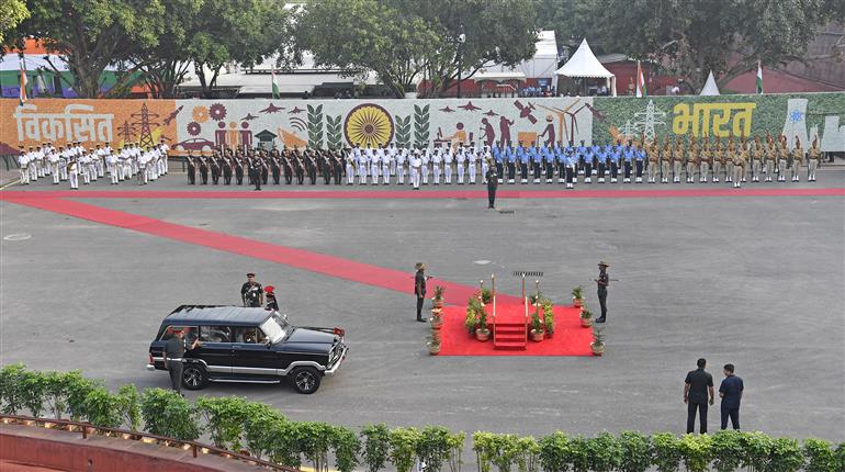 Glimpses of the Full Dress Rehearsal of 80th Independence Day celebrations at Red Fort, in Delhi on August 13, 2026.