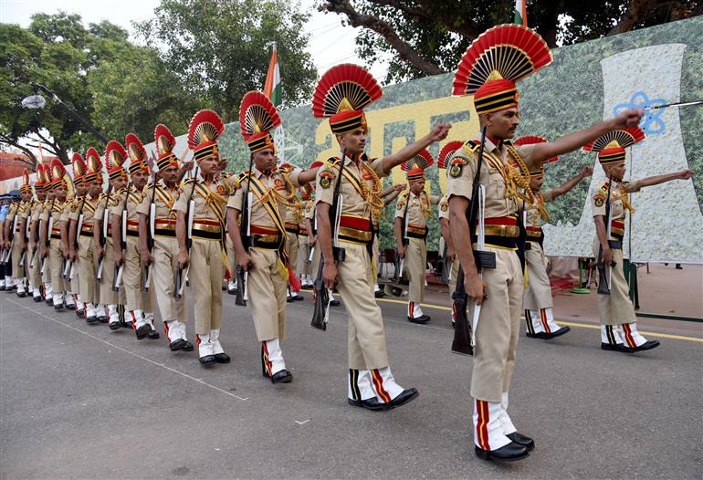 Glimpses of the Full Dress Rehearsal of 80th Independence Day celebrations at Red Fort, in Delhi on August 13, 2026.