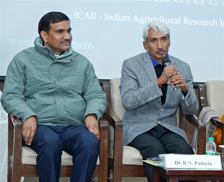 12 फरवरी 2026 को नई दिल्ली स्थित कृषि अभियांत्रिकी ऑडिटोरियम (आईसीएआर–आईएआरआई, पूसा परिसर) में आयोजित आईसीएआर–आईएआरआई के 64वें दीक्षांत समारोह के संबंध में आयोजित प्रेस कॉन्फ्रेंस की झलकियाँ।