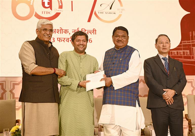 The Union Minister of Culture and Tourism, Shri Gajendra Singh Shekhawat and The Union Minister of Tribal Affairs, Shri Jual Oram graced the Double Commemoration Event marking 60 years of India Tourism Development Corporation (ITDC) and 70 years of The Ashok in distinguished service to travel, tourism and hospitality at Convention Hall (The Ashok), in New Delhi on February 13, 2026.