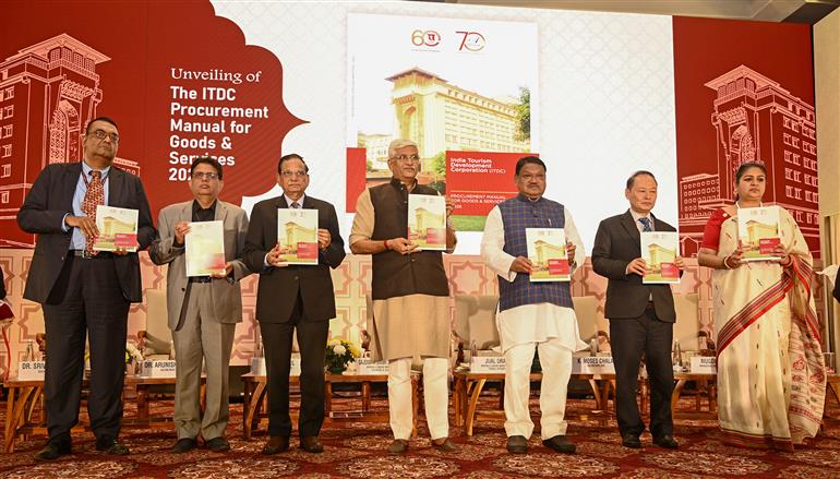 The Union Minister of Culture and Tourism, Shri Gajendra Singh Shekhawat and The Union Minister of Tribal Affairs, Shri Jual Oram graced the Double Commemoration Event marking 60 years of India Tourism Development Corporation (ITDC) and 70 years of The Ashok in distinguished service to travel, tourism and hospitality at Convention Hall (The Ashok), in New Delhi on February 13, 2026.