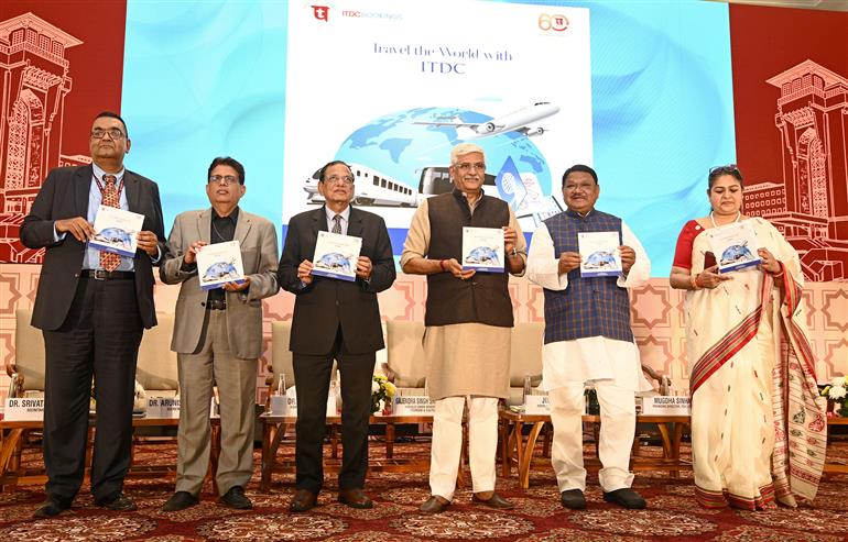 The Union Minister of Culture and Tourism, Shri Gajendra Singh Shekhawat and The Union Minister of Tribal Affairs, Shri Jual Oram graced the Double Commemoration Event marking 60 years of India Tourism Development Corporation (ITDC) and 70 years of The Ashok in distinguished service to travel, tourism and hospitality at Convention Hall (The Ashok), in New Delhi on February 13, 2026.