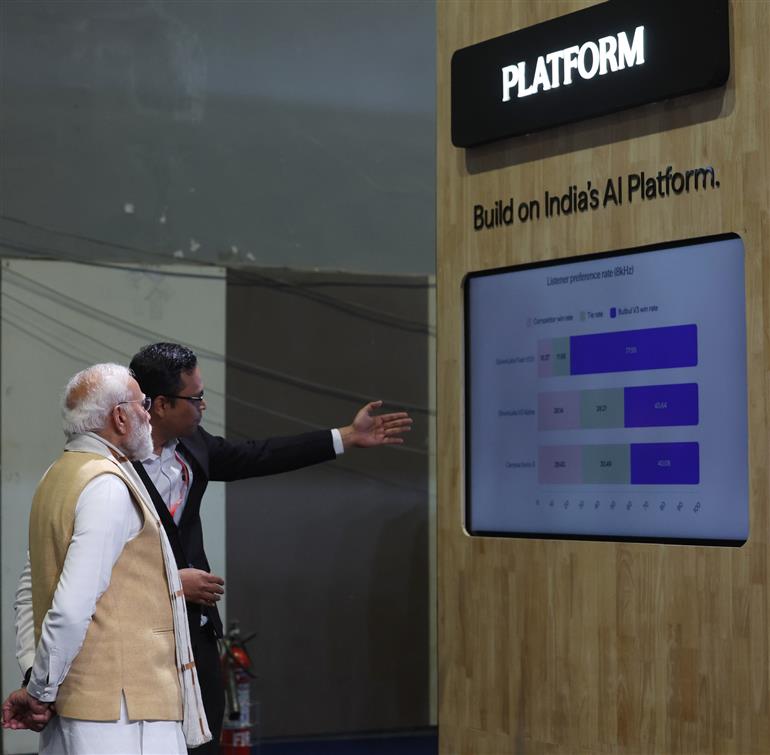 प्रधानमंत्री श्री नरेन्द्र मोदी 16 फरवरी, 2026 को नई दिल्ली स्थित भारत मंडपम में आयोजित इंडिया एआई इम्पैक्ट एक्सपो 2026 के उद्घाटन में शामिल हुए।:Prime Minister