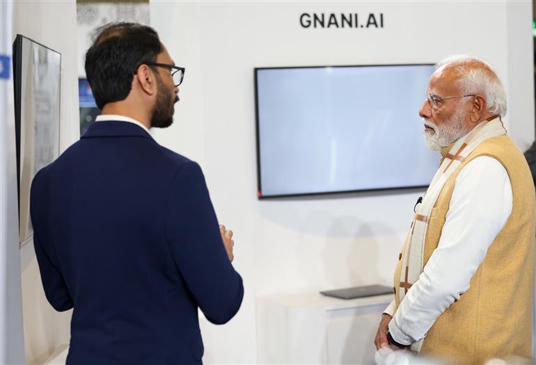 प्रधानमंत्री श्री नरेन्द्र मोदी 16 फरवरी, 2026 को नई दिल्ली स्थित भारत मंडपम में आयोजित इंडिया एआई इम्पैक्ट एक्सपो 2026 के उद्घाटन में शामिल हुए।:Prime Minister