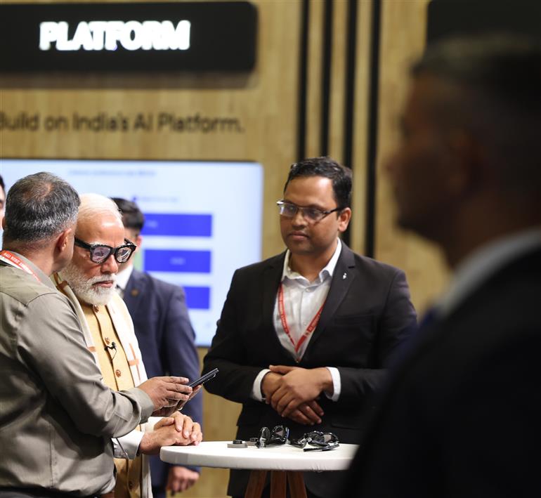 प्रधानमंत्री श्री नरेन्द्र मोदी 16 फरवरी, 2026 को नई दिल्ली स्थित भारत मंडपम में आयोजित इंडिया एआई इम्पैक्ट एक्सपो 2026 के उद्घाटन में शामिल हुए।:Prime Minister