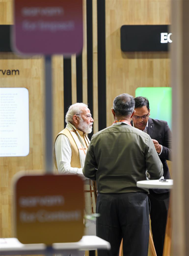 प्रधानमंत्री श्री नरेन्द्र मोदी 16 फरवरी, 2026 को नई दिल्ली स्थित भारत मंडपम में आयोजित इंडिया एआई इम्पैक्ट एक्सपो 2026 के उद्घाटन में शामिल हुए।