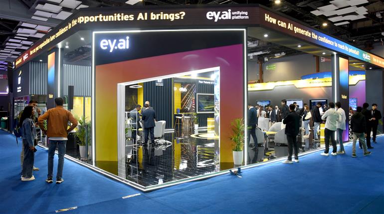 17 फरवरी, 2026 को नई दिल्ली स्थित भारत मंडपम में आयोजित एआई इम्पैक्ट समिट- 2026 की झलकियां।:Ministry of Electronics & IT