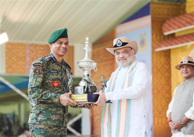 The Union Minister for Home Affairs and Cooperation, Shri Amit Shah attends the 87th Raising Day celebrations of CRPF in Guwahati, Assam on February 21, 2026.