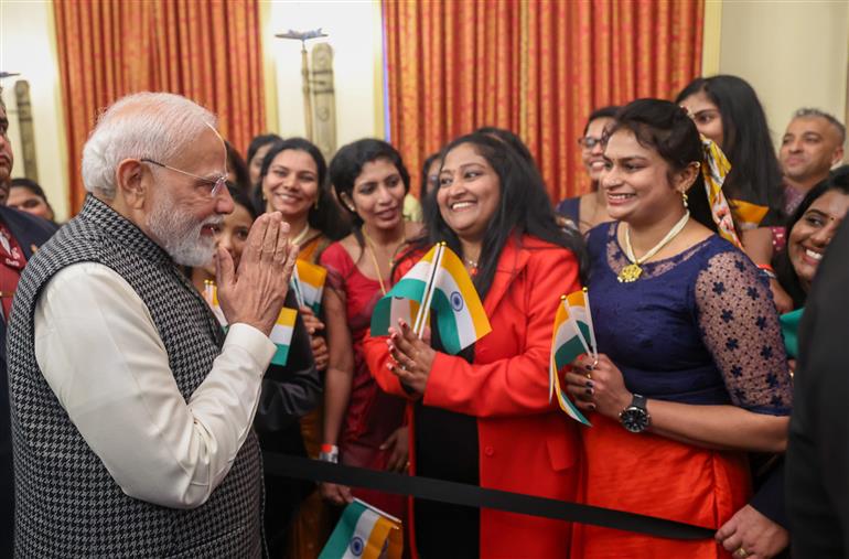 प्रधानमंत्री श्री नरेन्द्र मोदी का 25 फरवरी, 2026 को इजरायल के किंग डेविड होटल में भारतीय समुदाय ने उत्साह के साथ स्वागत किया।