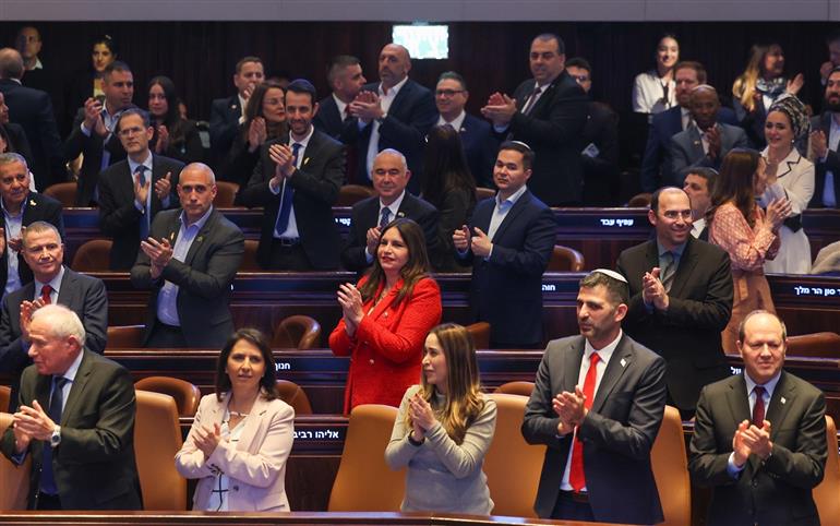 प्रधानमंत्री श्री नरेन्द्र मोदी 25 फरवरी, 2026 को इजरायल की संसद नेसेट को संबोधित करते हुए।
