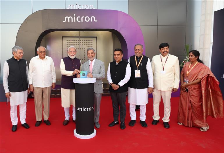 PM inaugurates Micron Technology’s Semiconductor Assembly, Test and Packaging (ATMP) facility (by Chip insertion) at Sanand, in Gujarat on February 28, 2026.