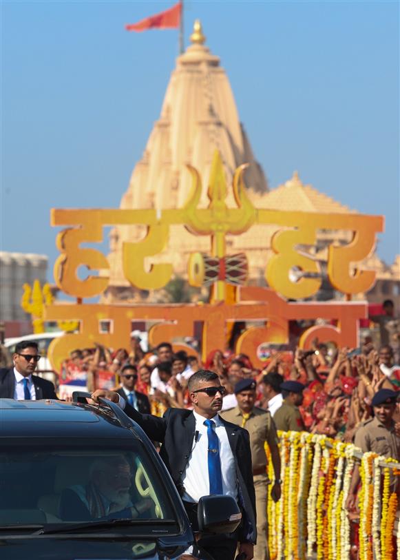 11 जनवरी, 2026 को गुजरात के सोमनाथ मंदिर में प्रधानमंत्री श्री नरेन्द्र मोदी।
