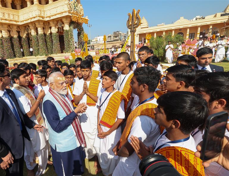 11 जनवरी, 2026 को गुजरात के सोमनाथ मंदिर में प्रधानमंत्री श्री नरेन्द्र मोदी।