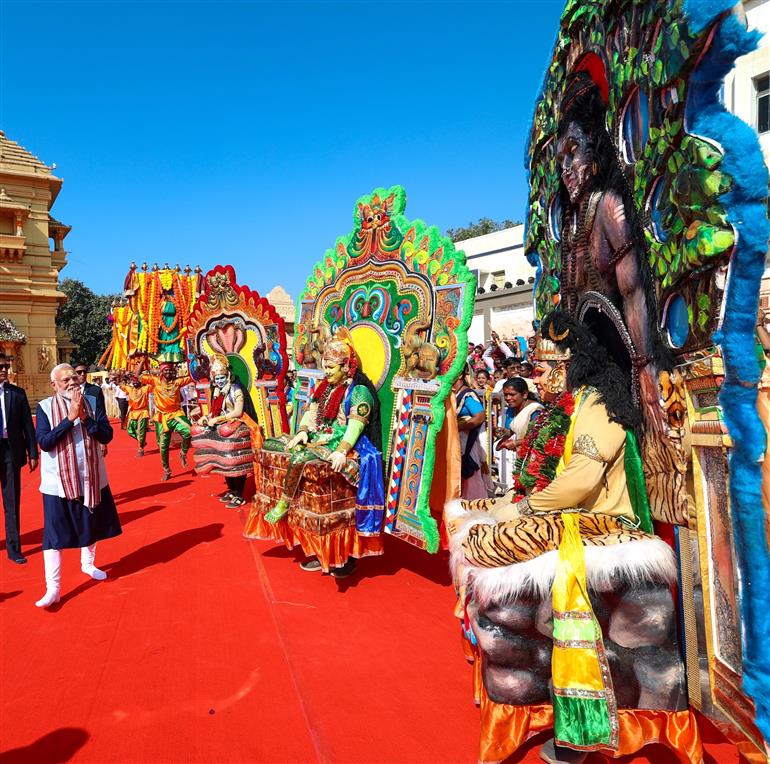 11 जनवरी, 2026 को गुजरात के सोमनाथ मंदिर में प्रधानमंत्री श्री नरेन्द्र मोदी।