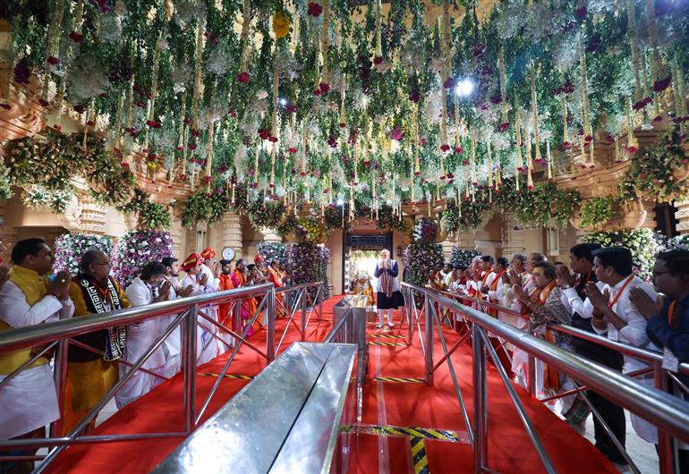 11 जनवरी, 2026 को गुजरात के सोमनाथ मंदिर में प्रधानमंत्री श्री नरेन्द्र मोदी।