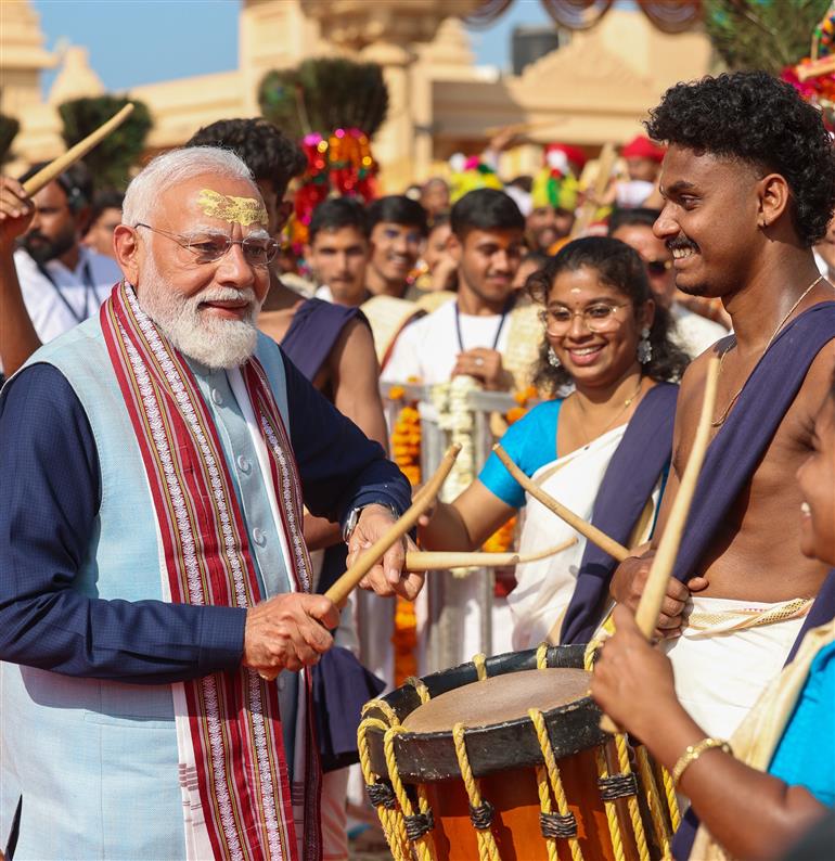 11 जनवरी, 2026 को गुजरात के सोमनाथ मंदिर में प्रधानमंत्री श्री नरेन्द्र मोदी।